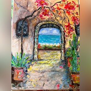Original acrylic painting 9x12 “Villa Baja”